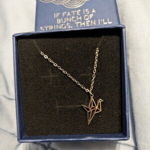 Paper crane necklace